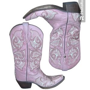 Corral pink leather cow girl boots women’s size 9
